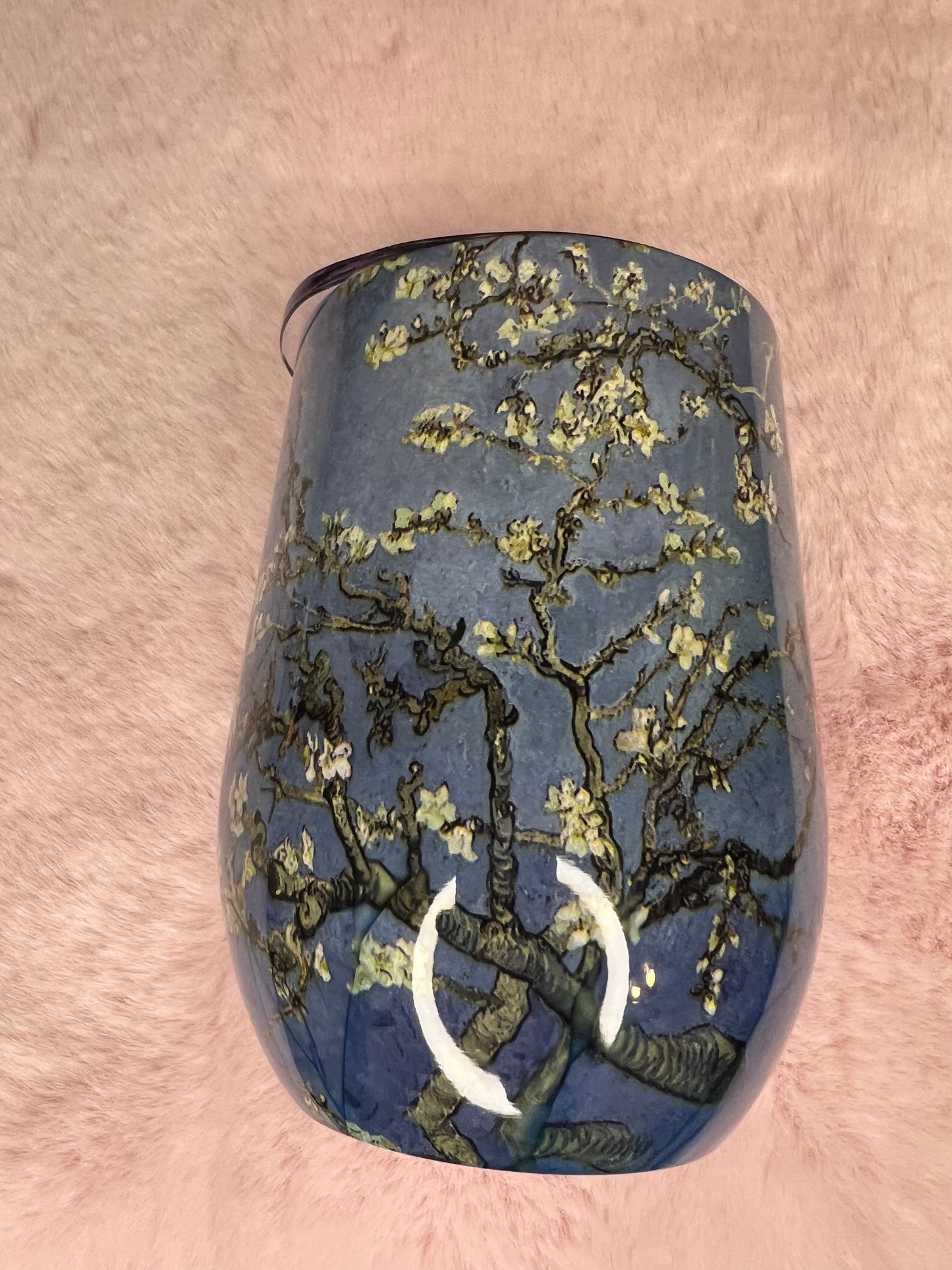Stemless Van Gogh Wine Glass w/Lid