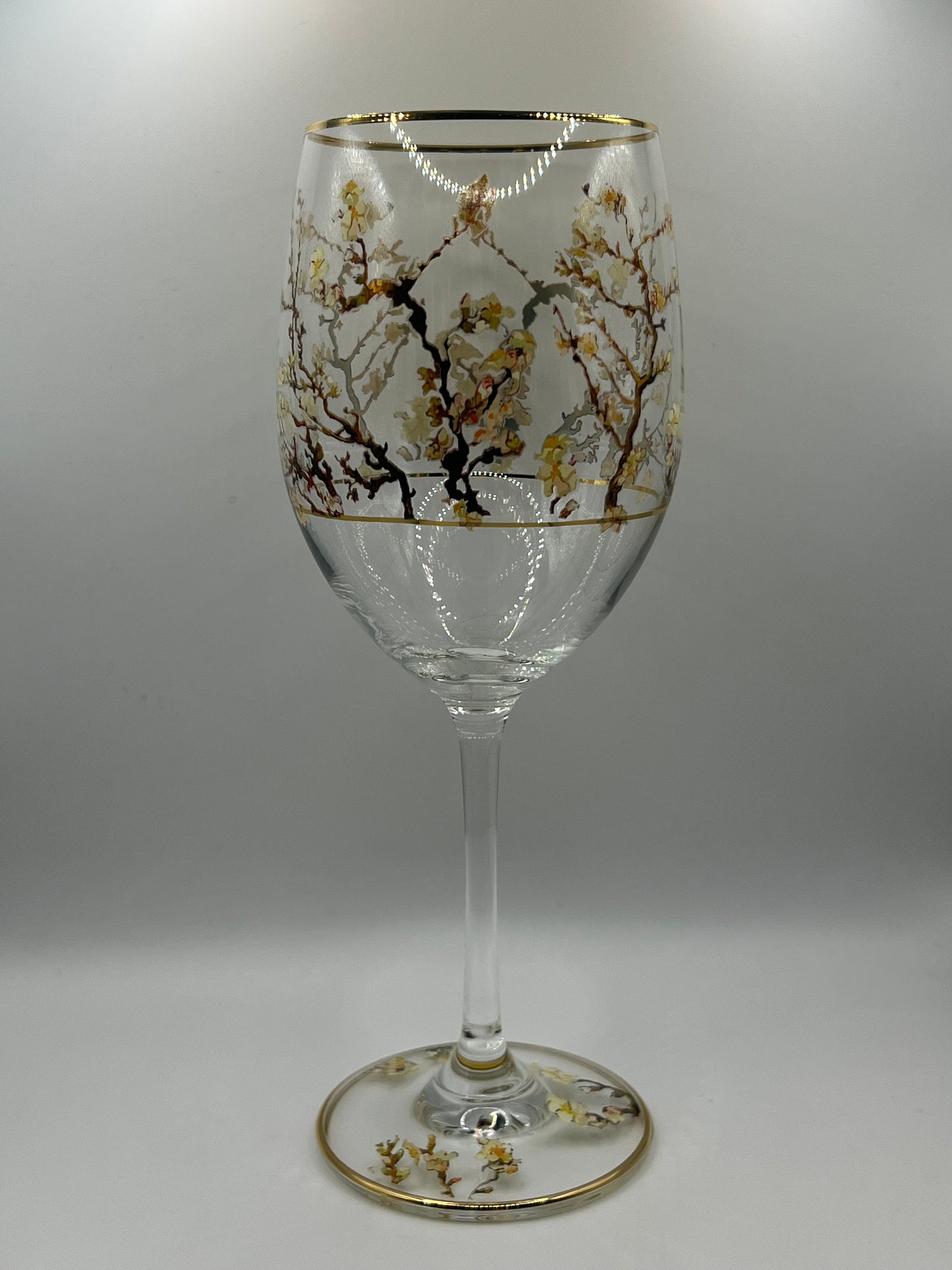 Almond tree Van Gogh Wine glass