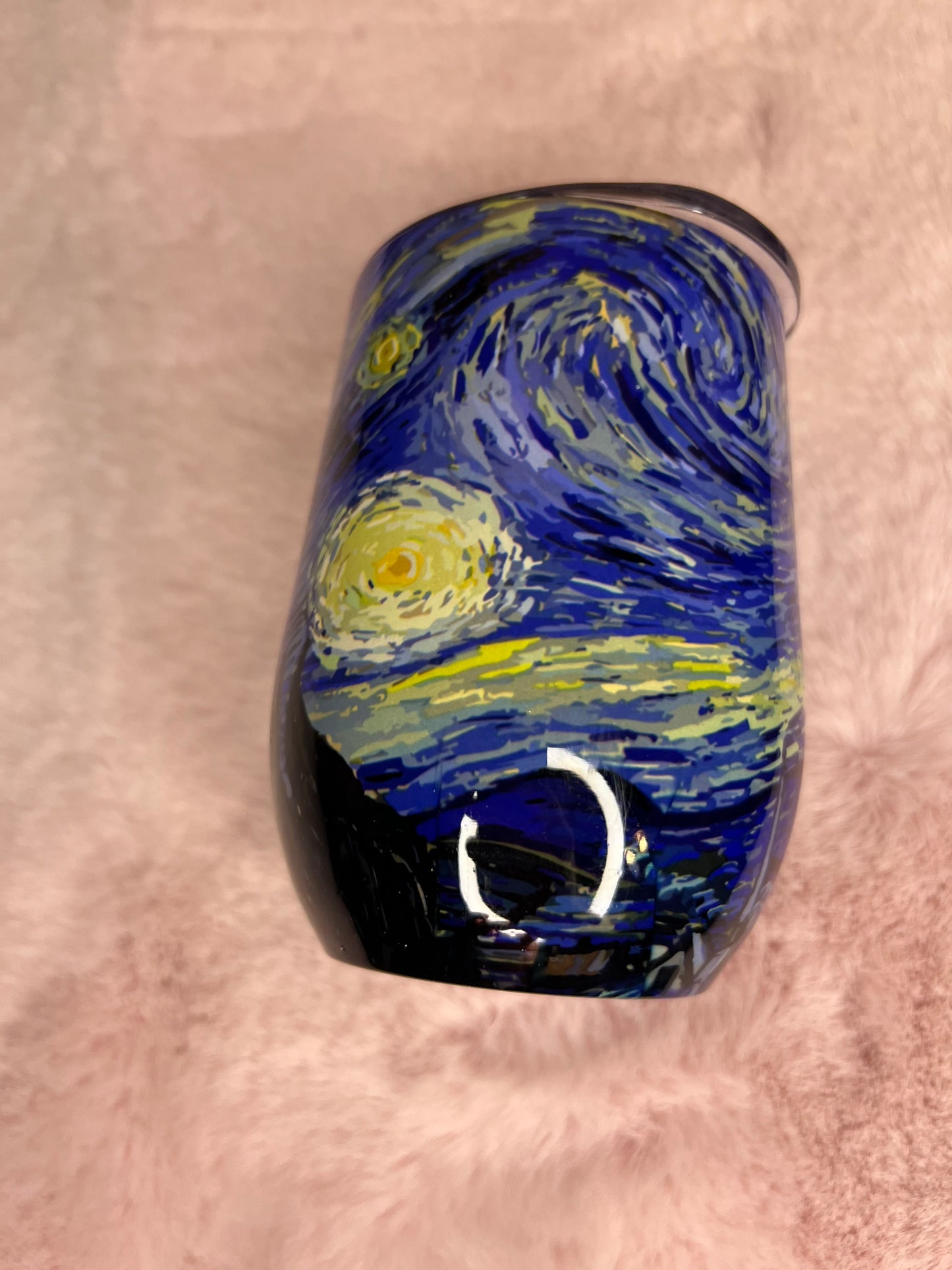 Stemless Van Gogh Wine Glass w/Lid
