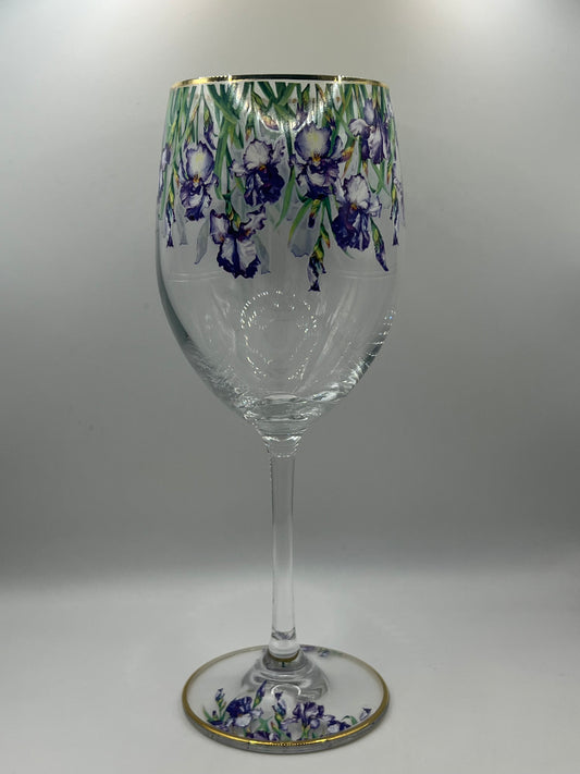 Iris Van Gogh Wine Glass