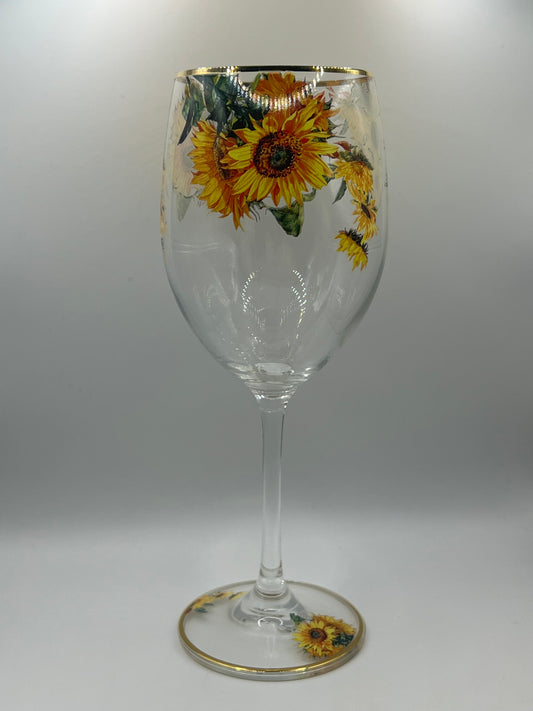 Sunflower Van Gogh Wine Glass